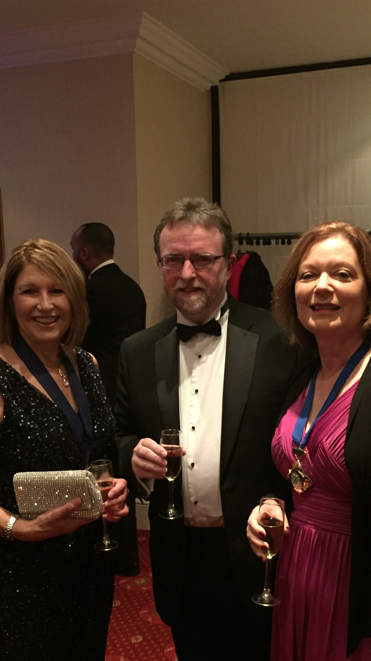 Sue Aggett with ASWLS President, Anthony Earl and Plymouth Law Society President, Sue Williams